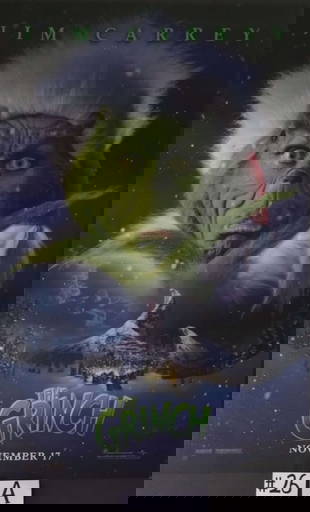 2000 The Grinch Movie Poster With Jim Carrey Size 27x40 Mp26