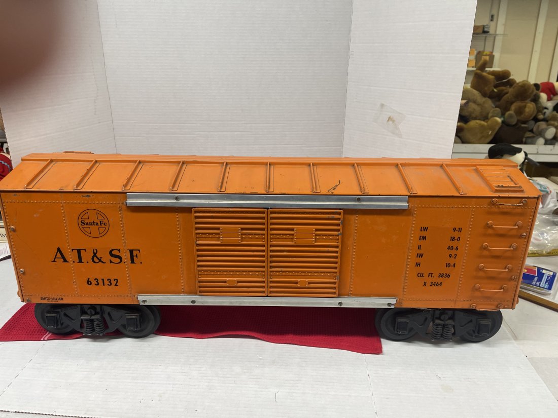 Smith Miller 1950s Santa Fe AT&SF Orange Box Car - Large Scale, 33 (L) x 12 1/2 (H) x 8 1/2 (W) (1 of 11)
