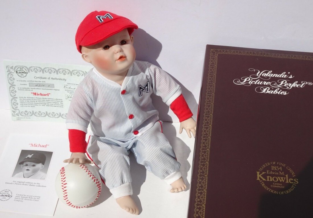 Ashton Drake "Michael, the little slugger doll, By Yolanda Bello. (1 of 5)
