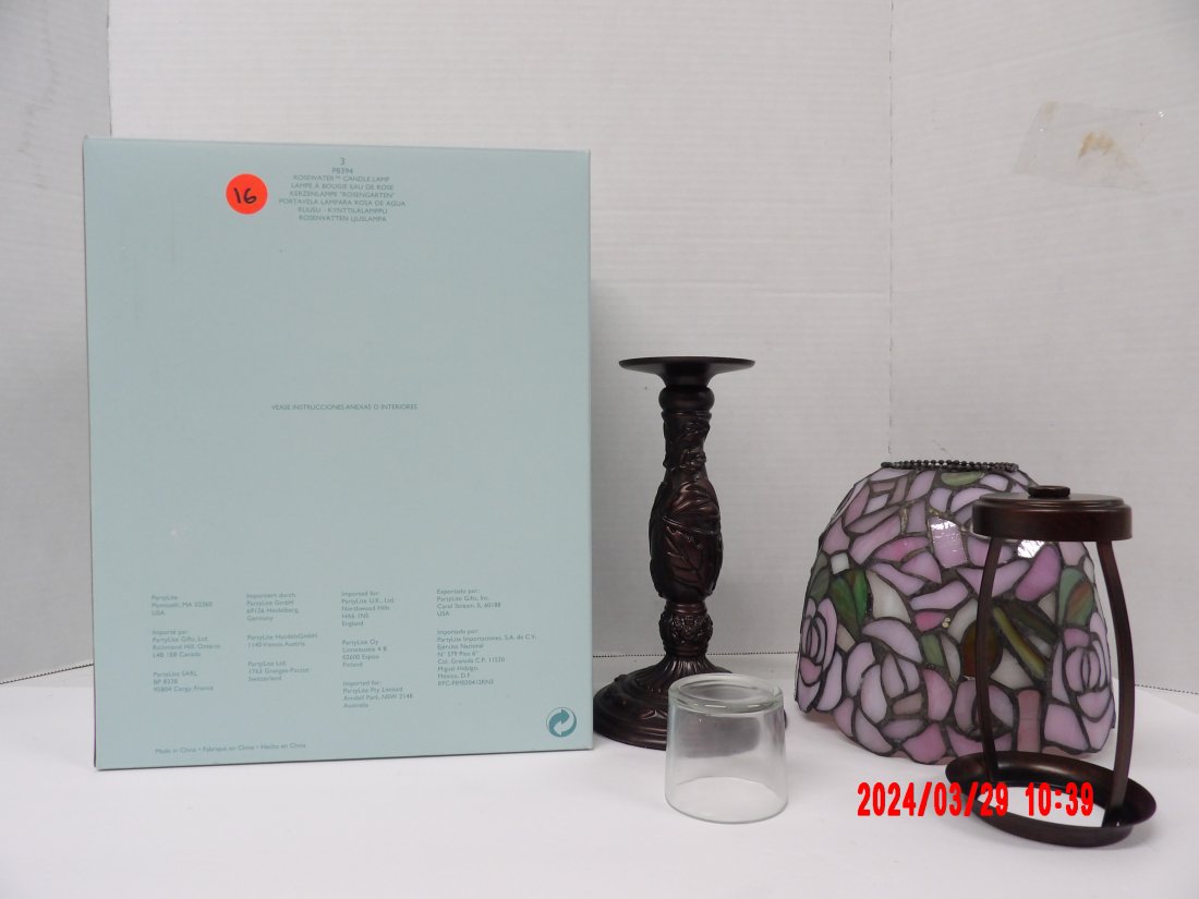 PartyLite P8394 Rosewater Candle Lamp: PartyLite P8394 Rosewater Candle Lamp 9.5x7x12