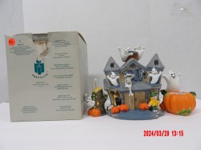 PartyLite P7311 Haunted Tealight House with 2 accessories