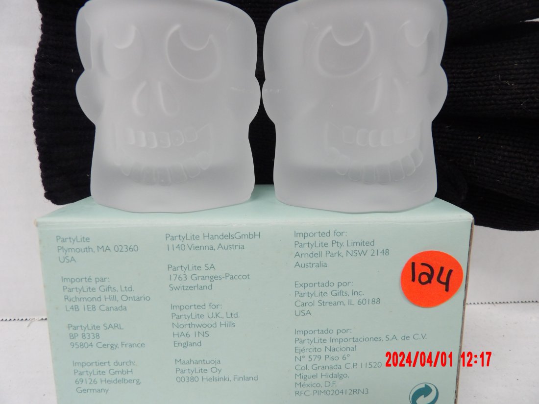 PartyLite P7858 Bones Votive Pair: PartyLite P7858 Bones Votive Pair 0143 - 5x3x3