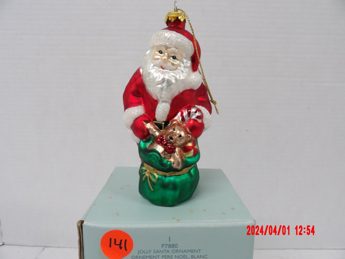 PartyLite P7880 Jolly Santa Ornament: PartyLite P7880 Jolly Santa Ornament 0160 - 4x4x7