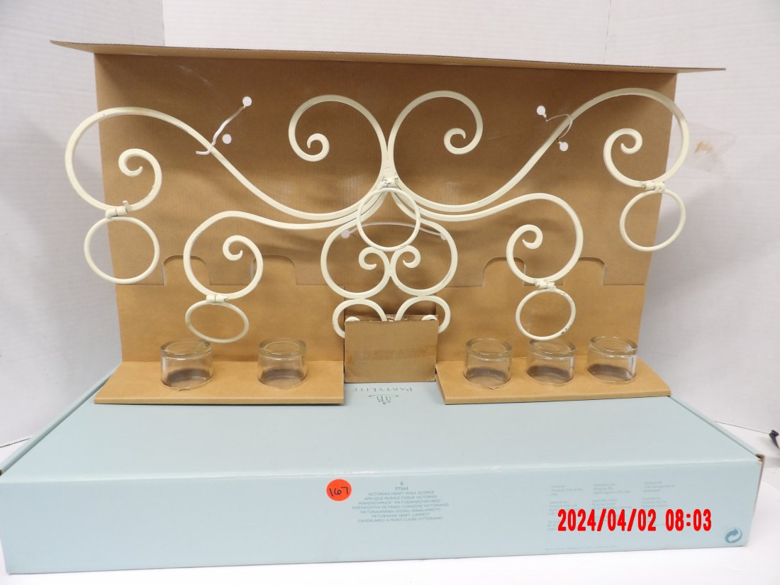 PartyLite P7564 Victorian Heart Wall Sconce: PartyLite P7564 Victorian Heart Wall Sconce 0186 - 13x23.5x4