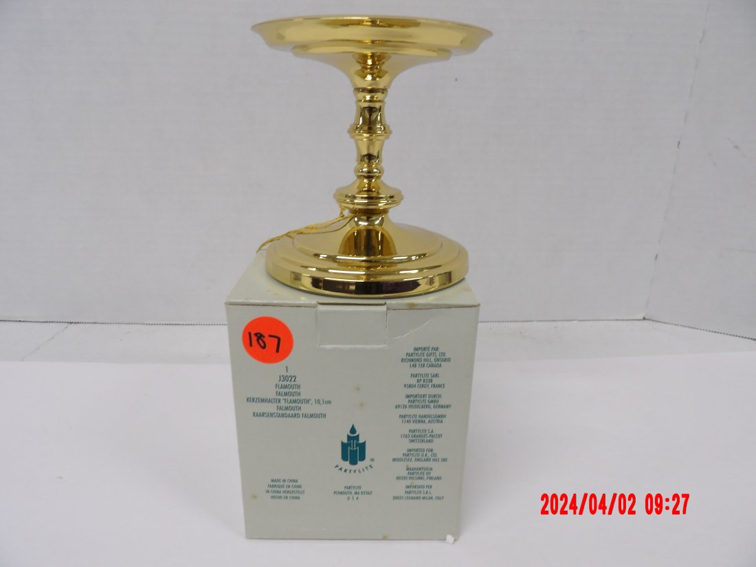 PartyLite J3022 PartyLite Falmouth - Brass Pillar Candle Holder (1 of 1)