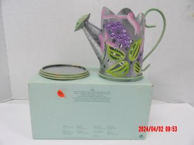 PartyLite P 7498 Lilac Watering Can Candle Holder with Snuffer