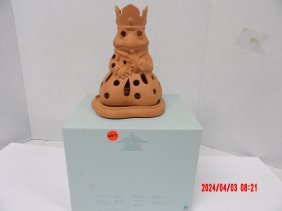 (LOT OF 2) PartyLite P7742 Frog Princess Terracotta Candle Holder