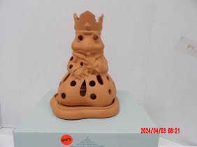 (LOT OF 2) PartyLite P7742 Frog Princess Terracotta Candle Holder