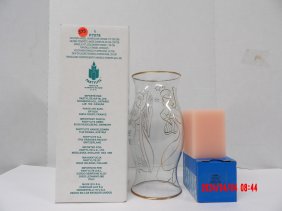 PartyLite P7078 Golden Angel Hurricane Glass Shade for Candle Holder 10??x4.5