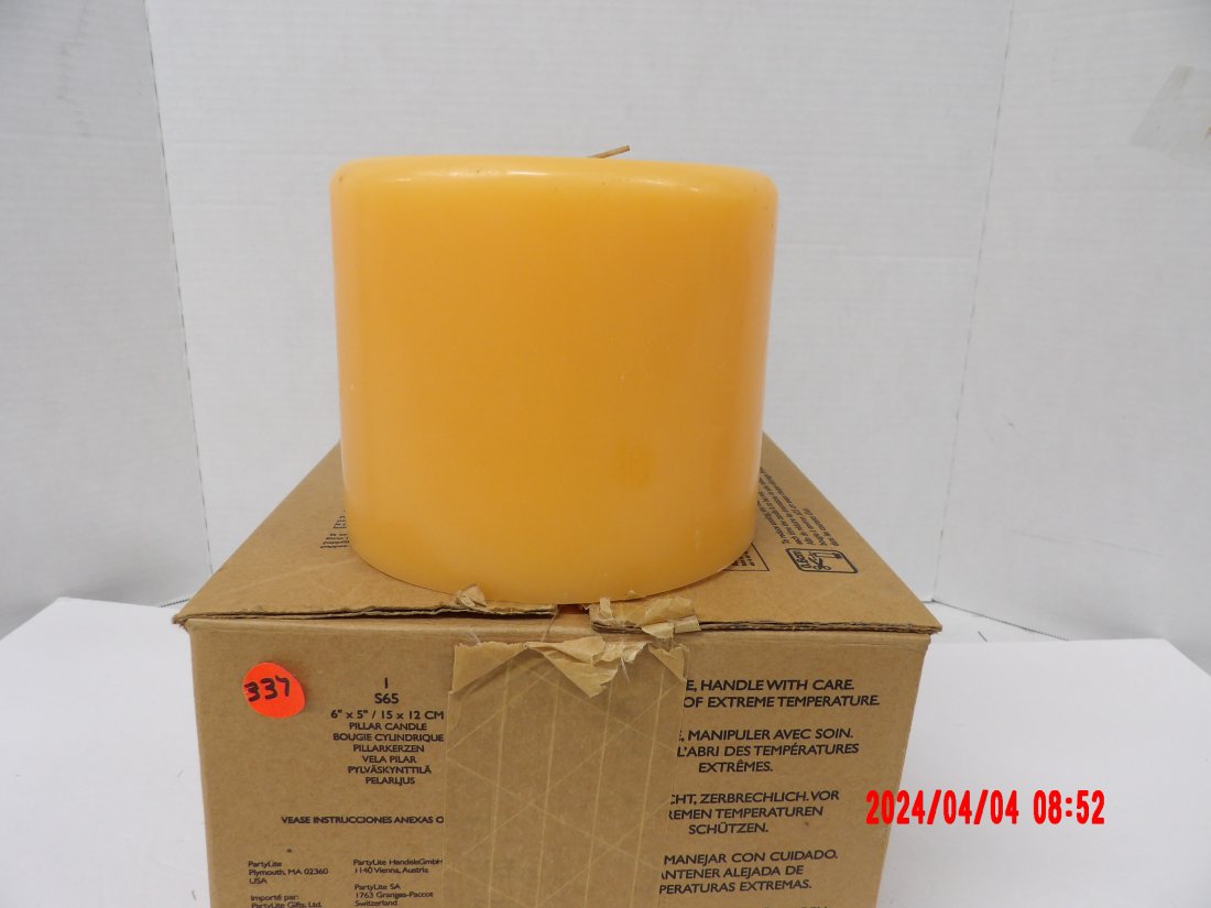PartyLite S65433 Whispering Leaves pillar: PartyLite S65433 Whispering Leaves pillar 6x5 9x9.5x7