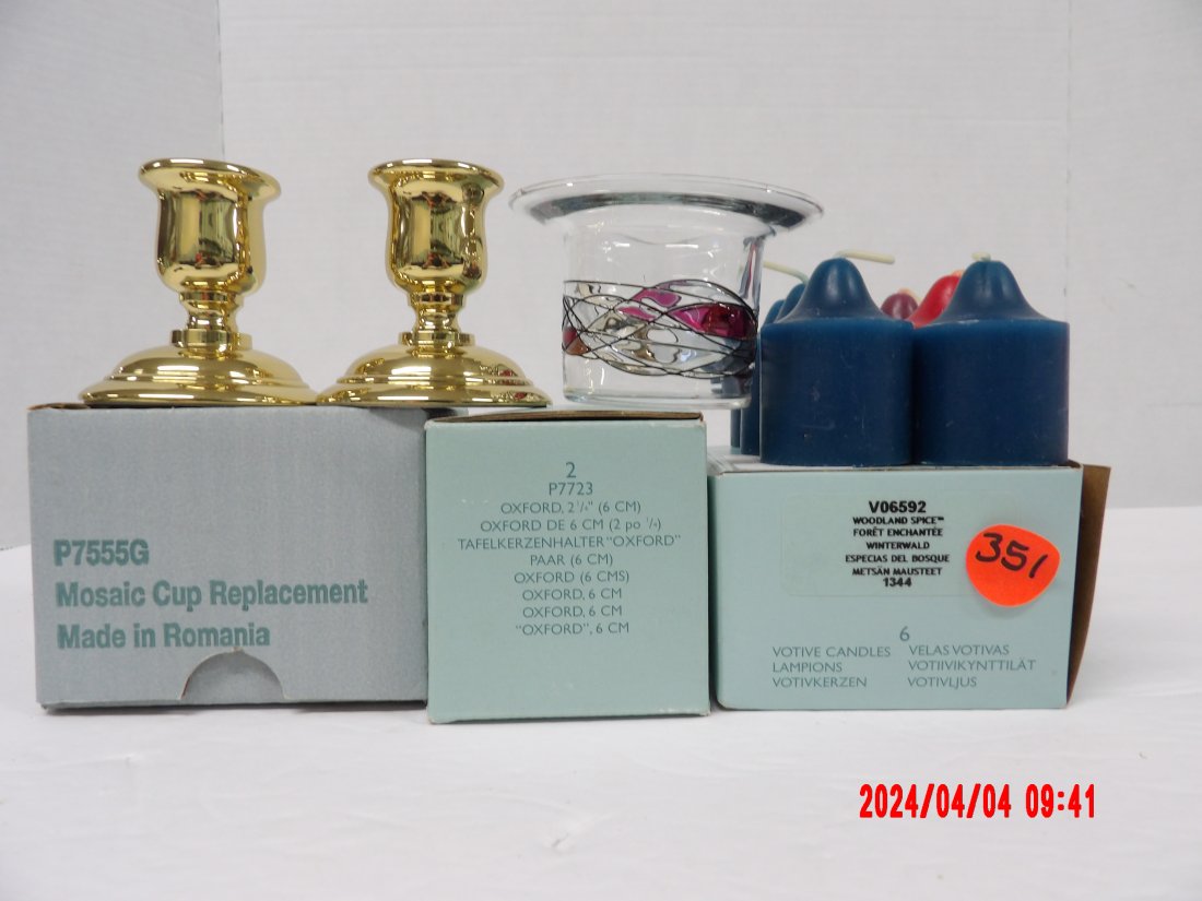 PartyLite P7723 2 Brass Holders (1 of 1)