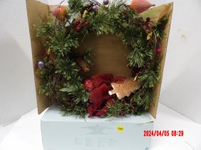 PartyLite P7833 Woodland Holiday Wreath 8.5"