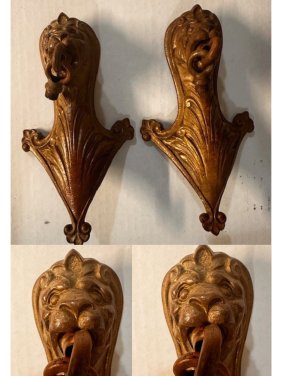 Vintage Lion Head Parts for Lamp Fixture