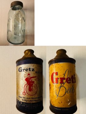Vintage Glassboro Canning Jar and Vintage Gretz Beer