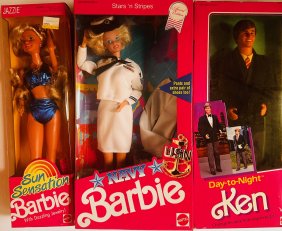 Assortment of 3 Vintage Barbies
