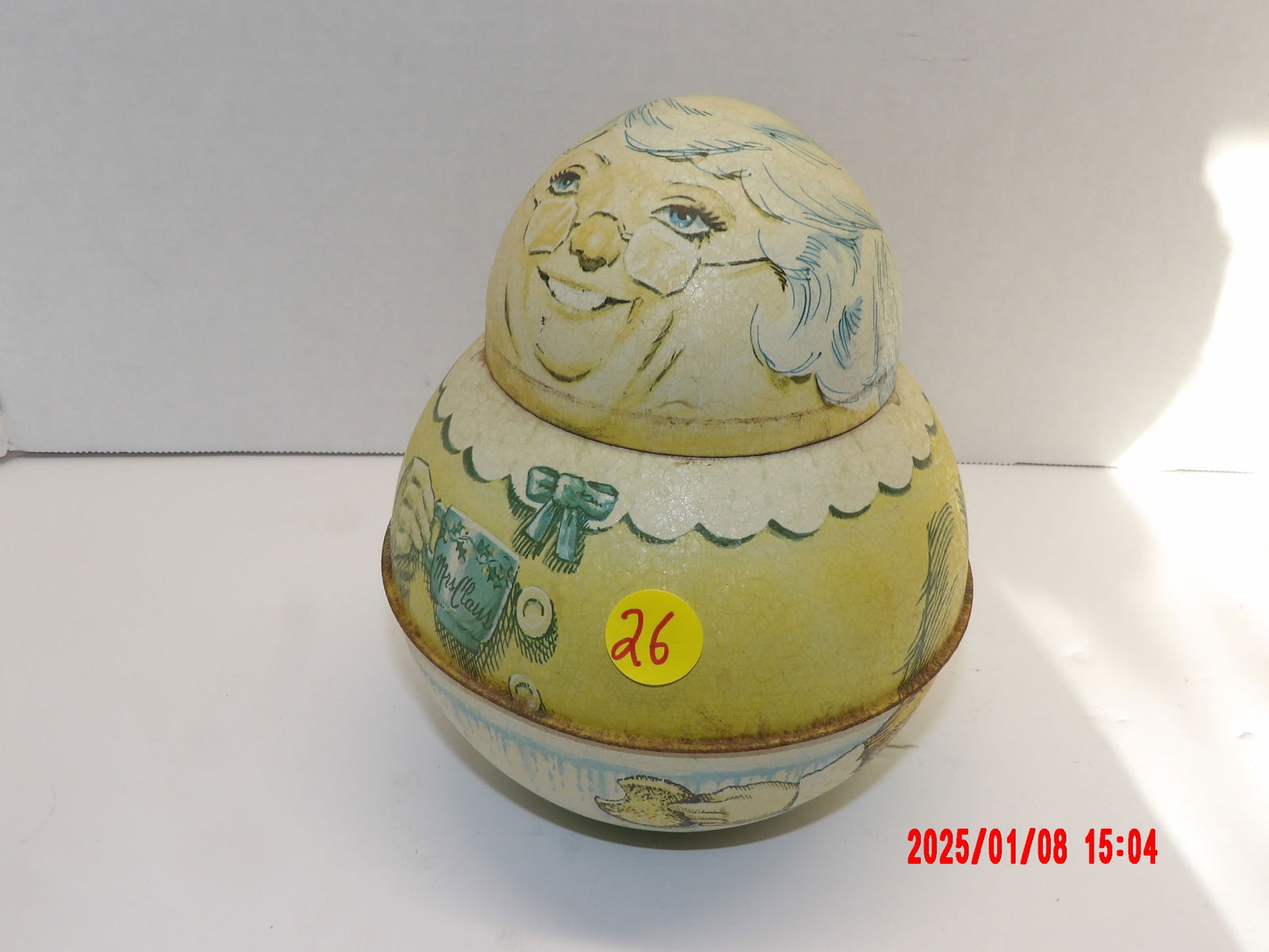 Vintage Mrs. Clause Canister Cheinco Bristol Ware Set: Made in 1981, Faded Coloring