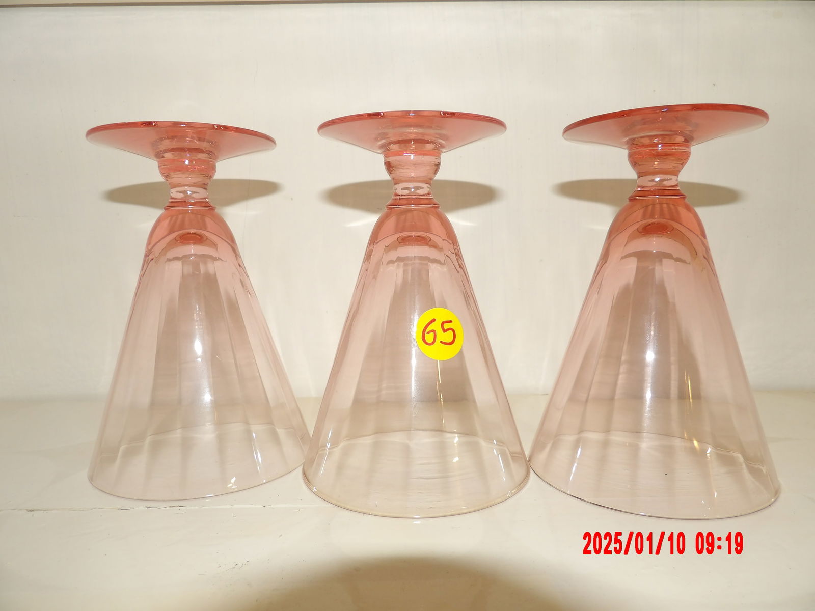 3 PC Pink Depression Ice Tea Glass Set (1 of 1)