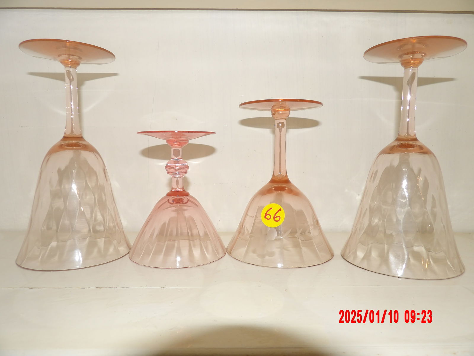 4 PC Assorted Pink Depression Glasses (1 of 1)