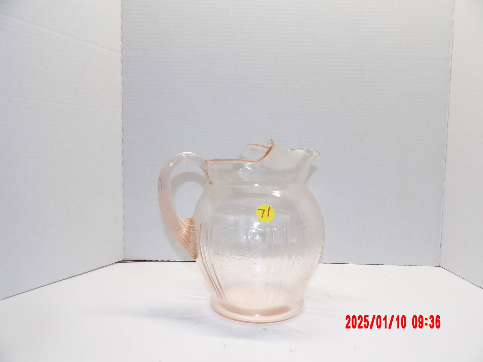 Pink Depression Glass Pitcher (1 of 1)