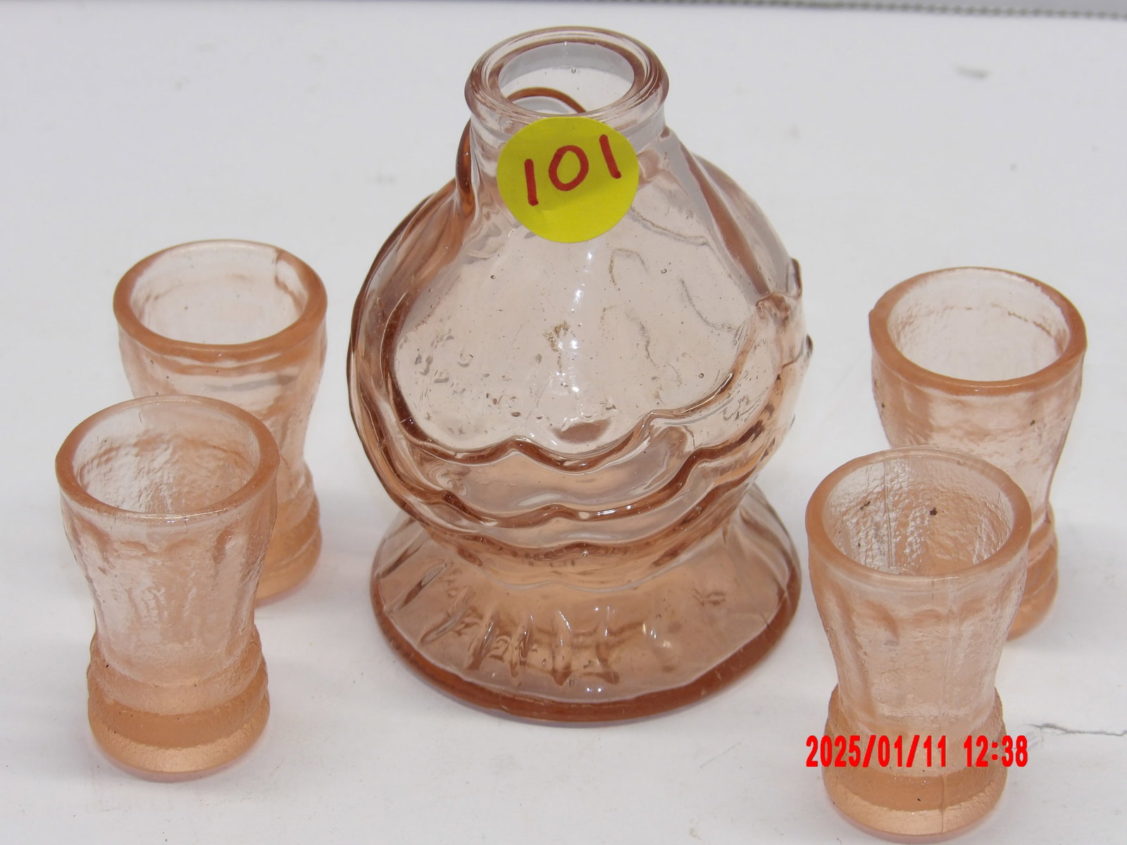 5 PC Vintage Amber Glass Items: By Wheaton Glass Co.