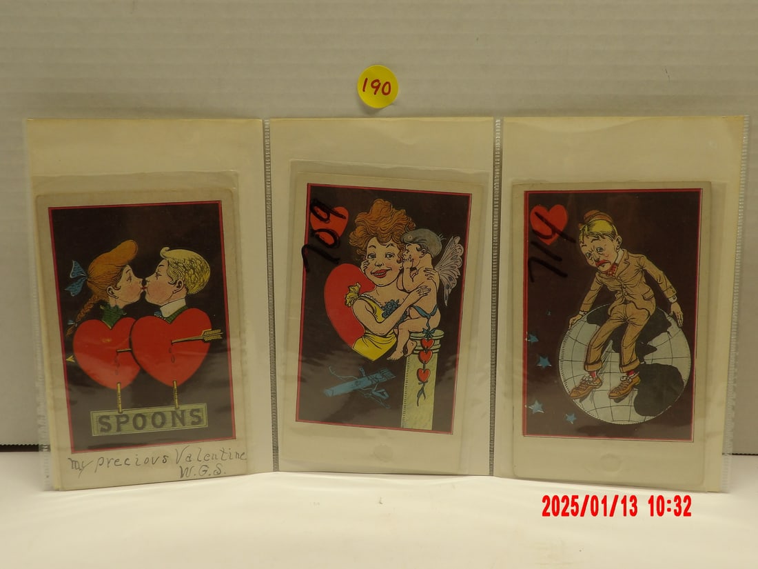 6 Pc Assorted Vintage Arthur Livingston Valentine Postcards (1 of 2)