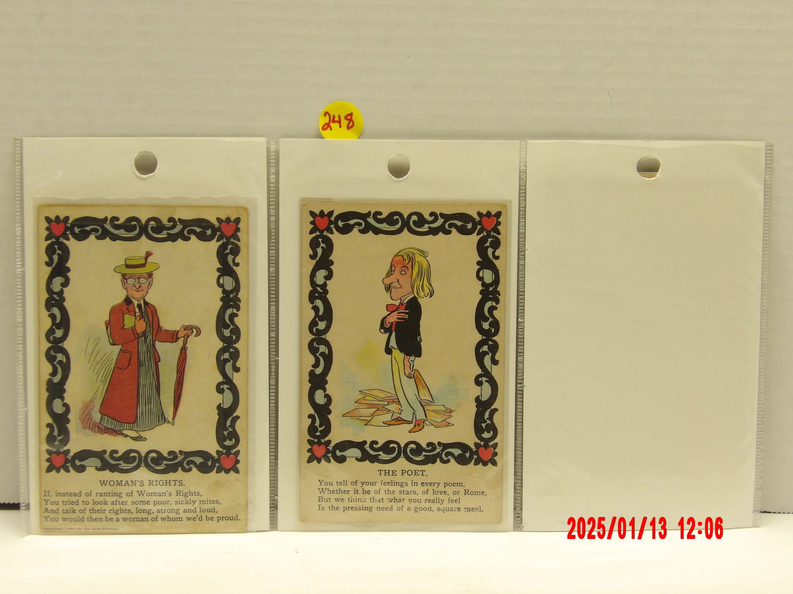 4 Pc Assorted Vintage Valentines Post Cards (1 of 2)
