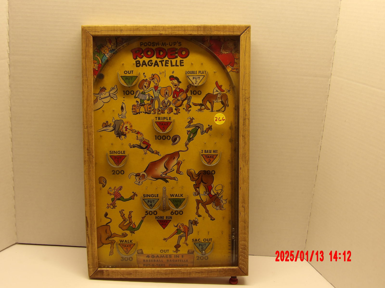 Vintage Poosh-M-Up's Rodeo Bagatelle Game (1 of 1)