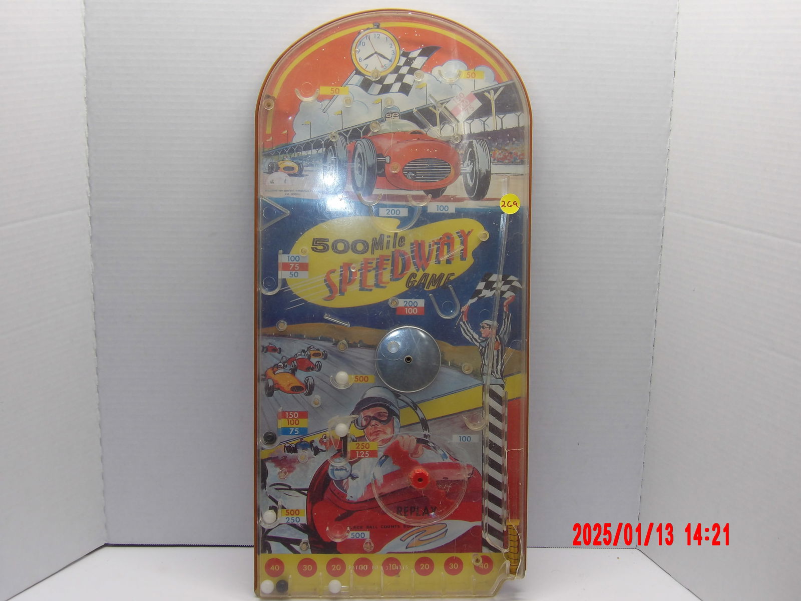 Vintage "500 Mile Speedway" Tabletop Pinball Game by Wolverine Toy Co. (1 of 1)
