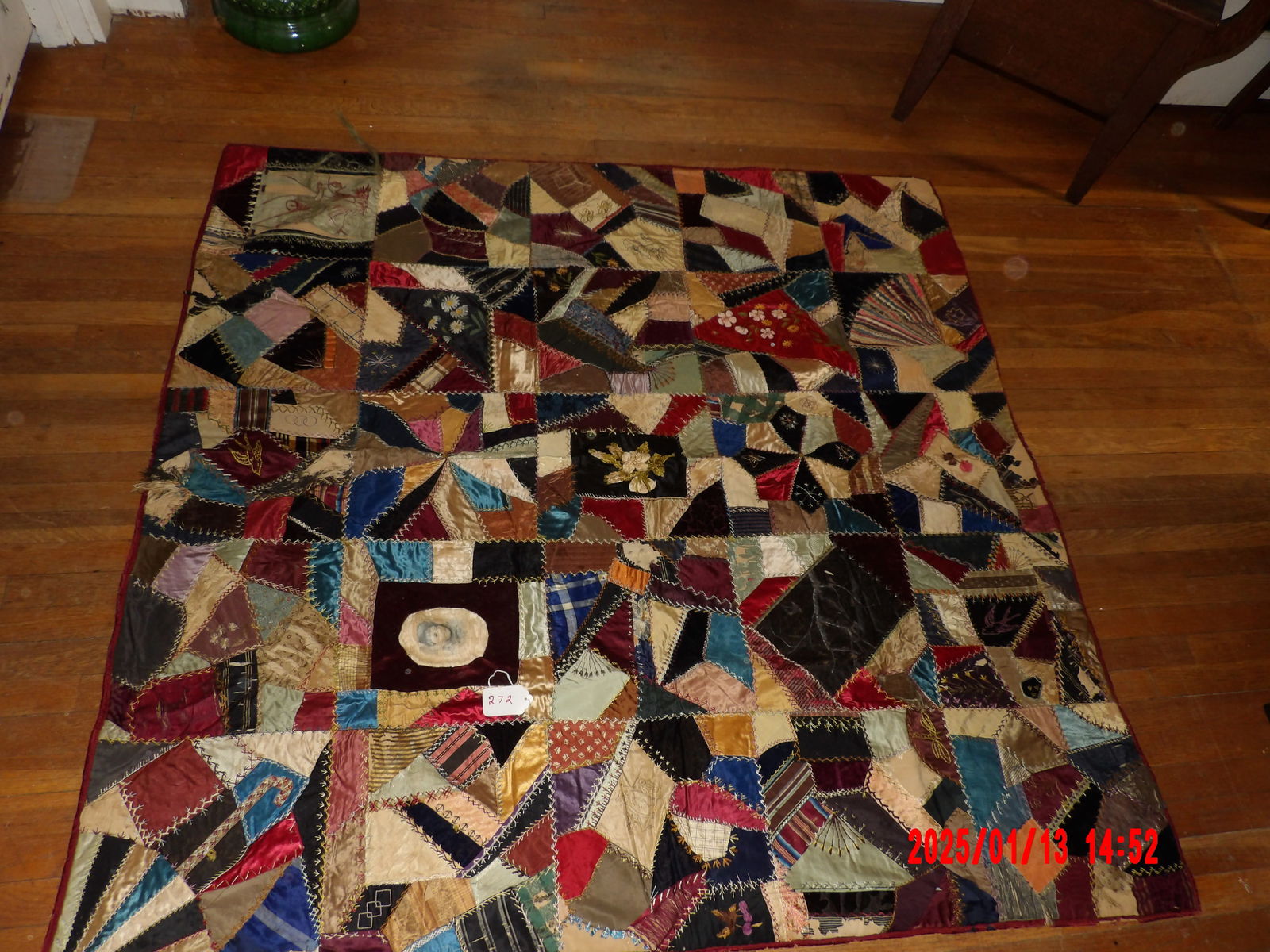 Vintage Hand Made "Crazy Quilt" (1 of 2)