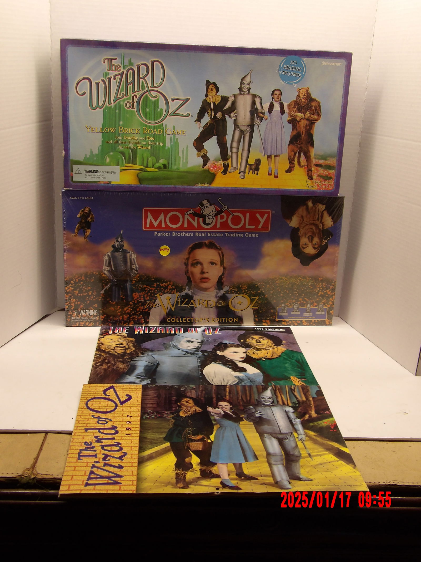 Wizard of Oz Monopoly Board Game, Yellow Brick Road Game, 1996 & 1997 Calendar (1 of 3)