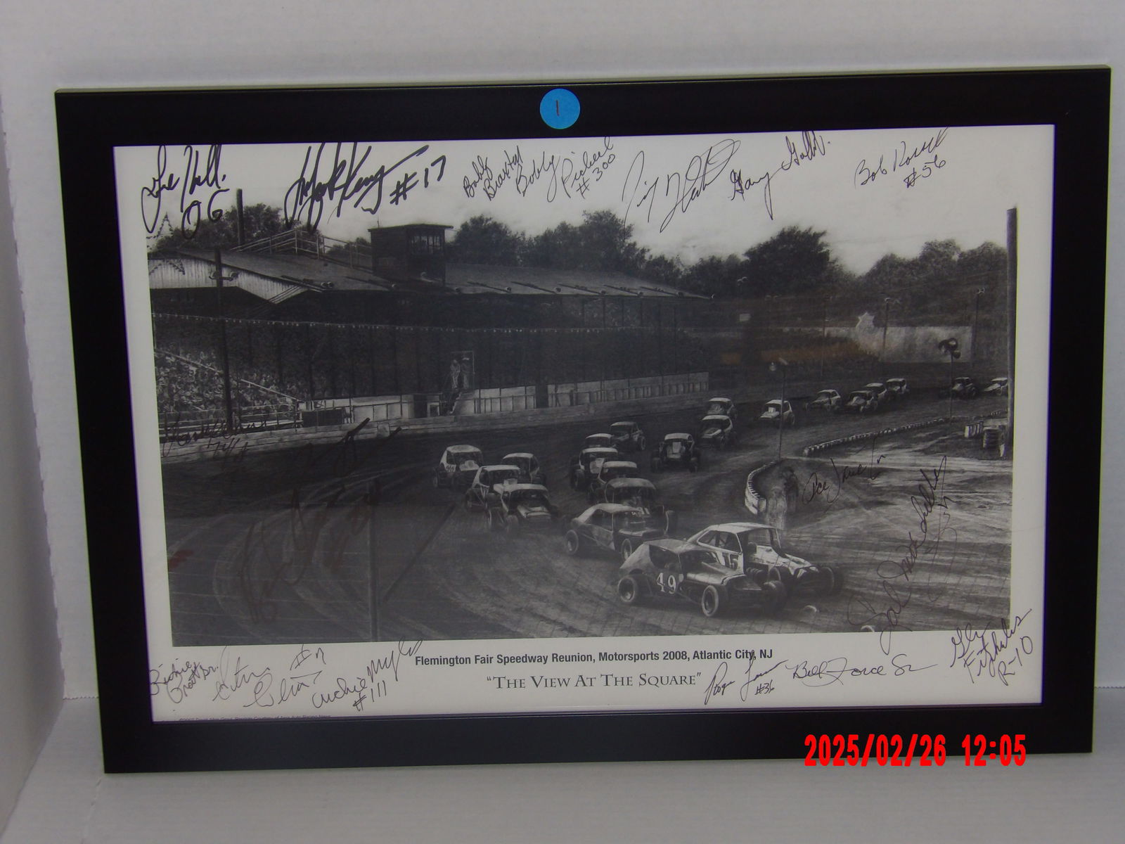 Framed Autographed Print - "The View at The Square" Flemington Fair Speedway Reunion, Motorsports
