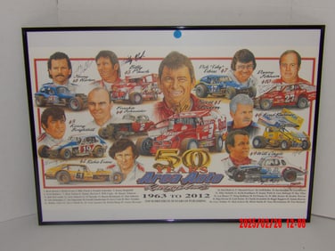 Framed Autographed Print – "50 Years of Area Auto Racing News" Top 50 Drivers in 50 Years