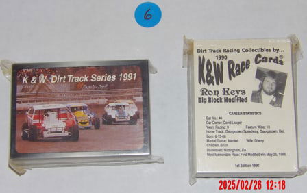1990 & 1991 K&W Race Cards – Dirt Track Racing Collectible Sets (Sealed)