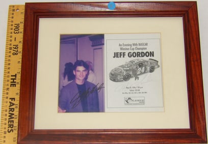 - Framed Jeff Gordon Autographed Photo & Event Flyer – "An Evening with NASCAR Winston Cup