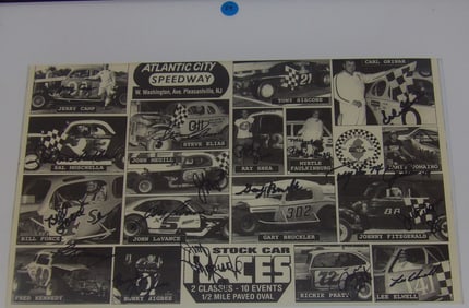 Framed Autographed Atlantic City Speedway Tribute Collage – Stock Car Racing Legends