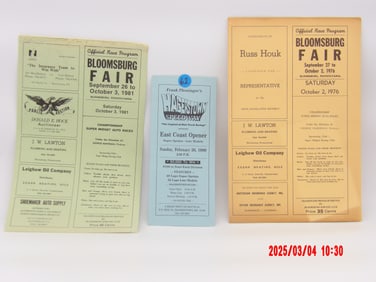 "Official Race Programs – Bloomsburg Fair & Hagerstown Speedway" (1976, 1981, 1989)