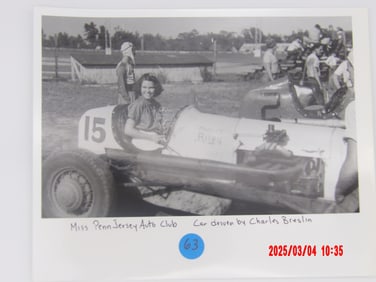 "Miss Penn-Jersey Auto Club with Charles Breslin's Race Car" Photograph