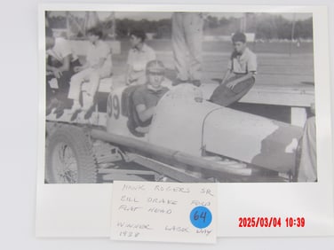 "Hank Rogers Sr. – 1938 Labor Day Winner in Bill Drake's Ford Flathead" Photograph