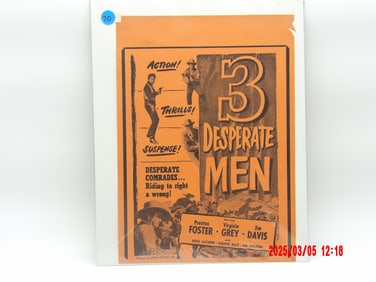 Vintage Movie Poster – "3 Desperate Men" (1951)