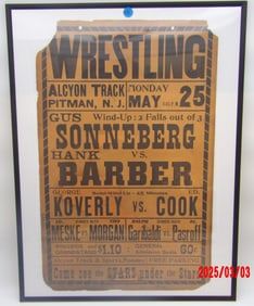 Vintage Wrestling Poster – Alcyon Track, Pitman, NJ