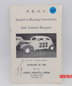 1963 P.R.O.S. Stock Car Racing Association 2nd Annual Banquet Program