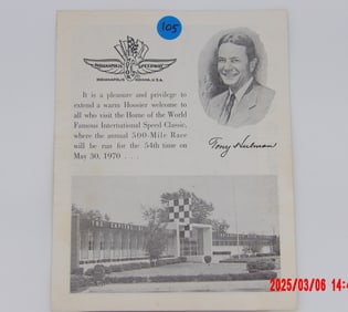 1970 Indianapolis 500 Welcome Program