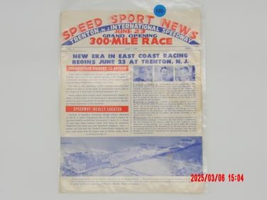1957 Speed Sport News Vol. 1 – Trenton International Speedway Grand Opening Brochure