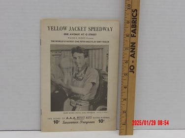Original Yellow Jacket Speedway Souvenir Program & 1st Edition Profiles of Auto Racing Drivers