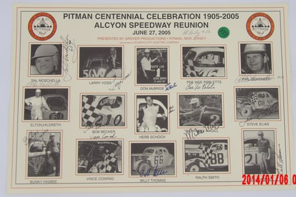 Autographed Pitman Centennial / Alcyon Speedway Reunion Poster