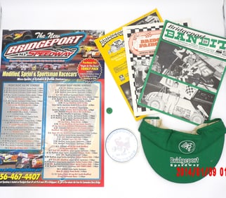 Bridgeport Speedway Memorabilia Lot – Programs, Schedule, Cap & More