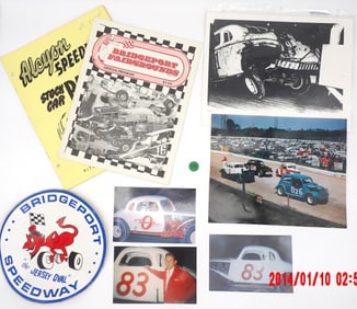 Bridgeport & Alcyon Speedway Memorabilia Lot with Programs and Vintage Photos