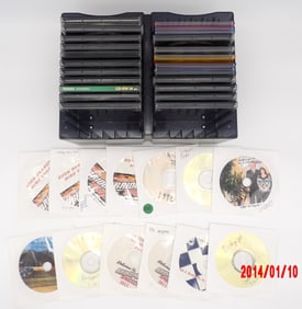 Large Lot of Bridgeport Speedway & Vintage Racing DVDs/CDs with Disc Organizer