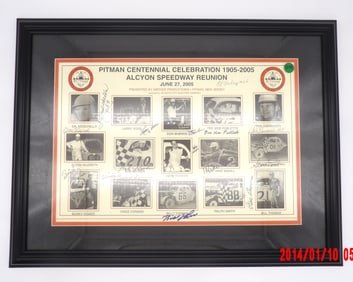 Framed & Signed Alcyon Speedway Reunion Poster – Pitman Centennial Celebration (2005)