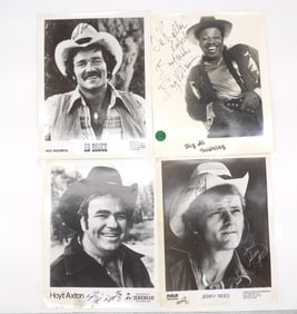 Autographed Country Music Promo Photos - Ed Bruce, Big Al Downing, Hoyt Axton, Jerry Reed